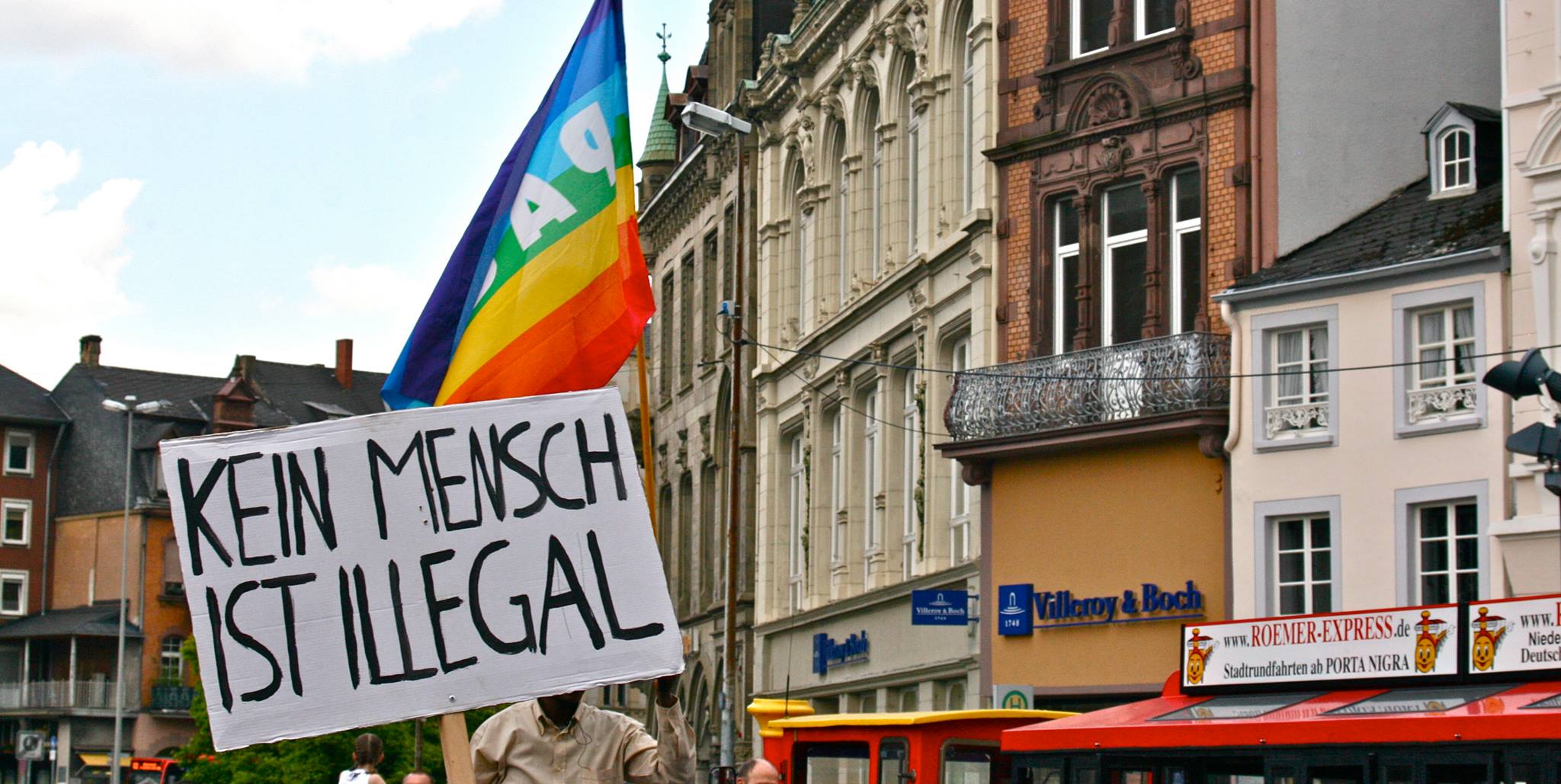 Schild "Kein Mensch ist illegal"